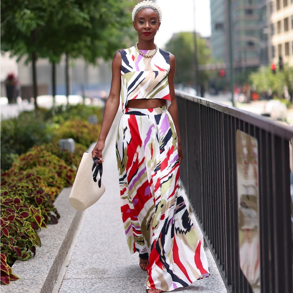 Printed Maxi Skirt in Multicolor